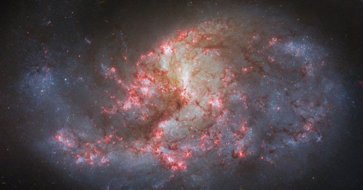 The Hubble telescope took a new image of a distant spiral galaxy.  PHOTO