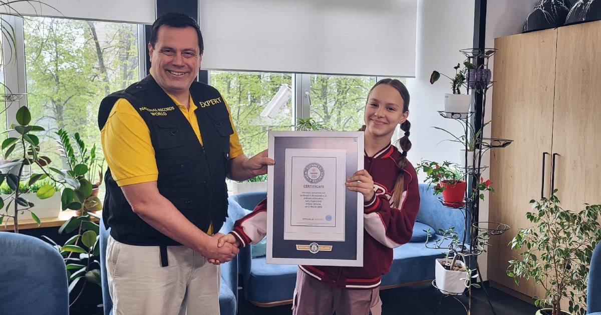 A young athlete from Odesa has set a Guinness Book record for the second time