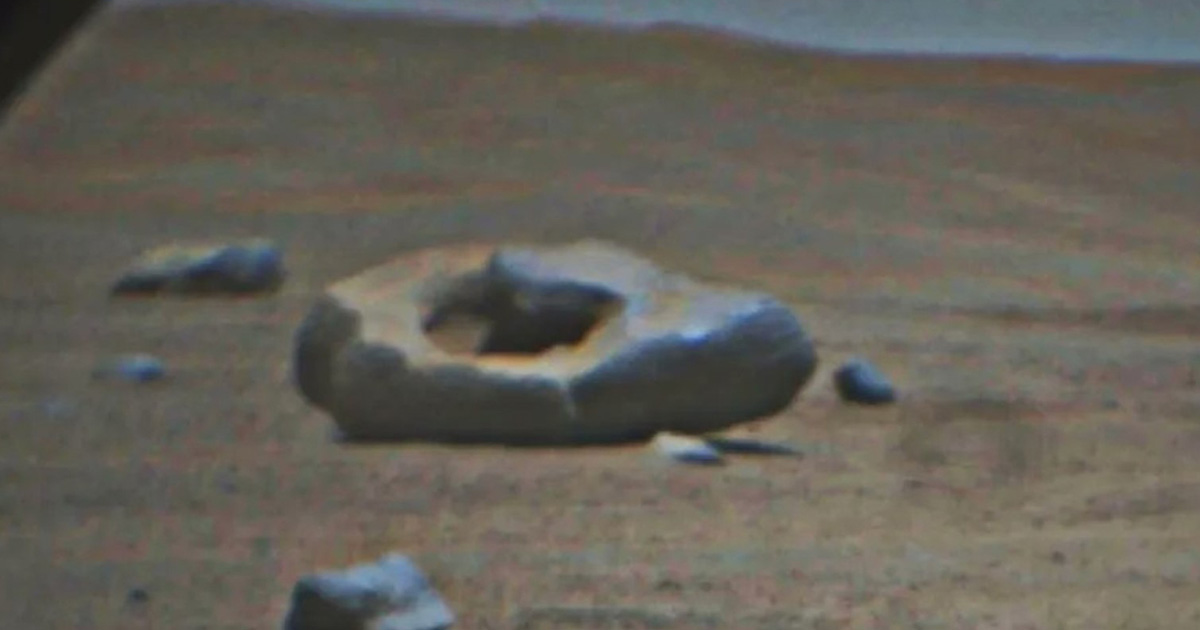 The rover found a donut-shaped meteorite.  PHOTO