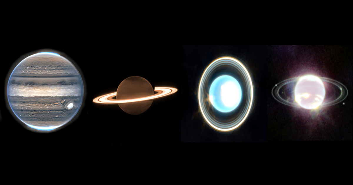 The Webb telescope photographed 4 giant planets.  PHOTO
