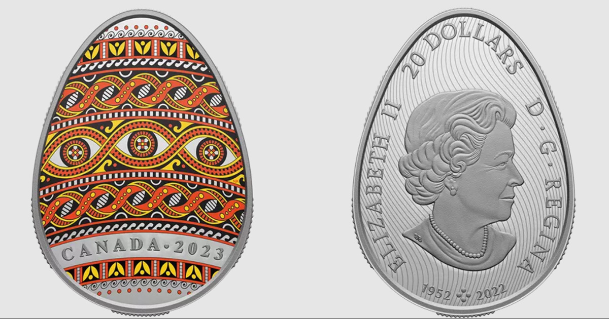 In Canada, an Easter egg coin based on Tryplian motifs was issued.  PHOTO