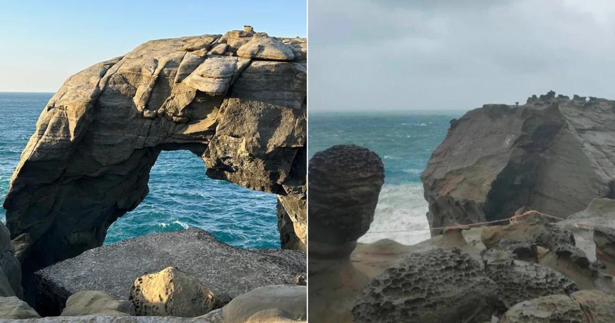 Popular among tourists, the “Elephant Trunk Rock” in Taiwan has collapsed.  PHOTO