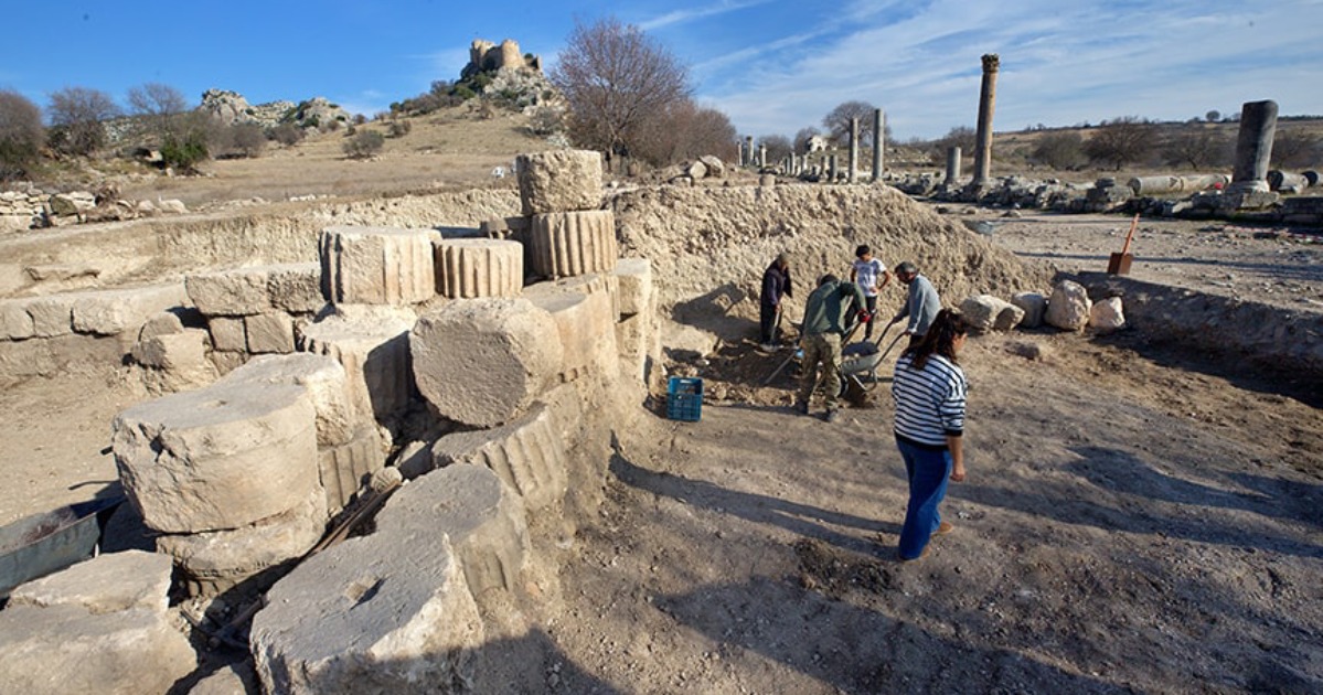The ruins of an ancient temple built in honor of the goddess Kubaba were discovered in Turkey.  PHOTO